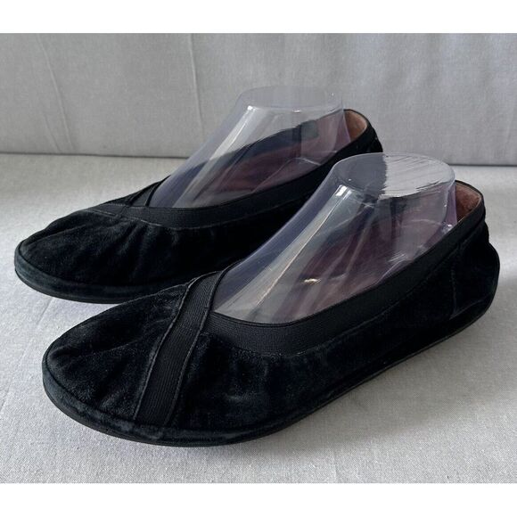 L'Amour Des Pieds Yerusha Ballet Flat Women Size 10 Black Leather Suede Slip On - Picture 3 of 7